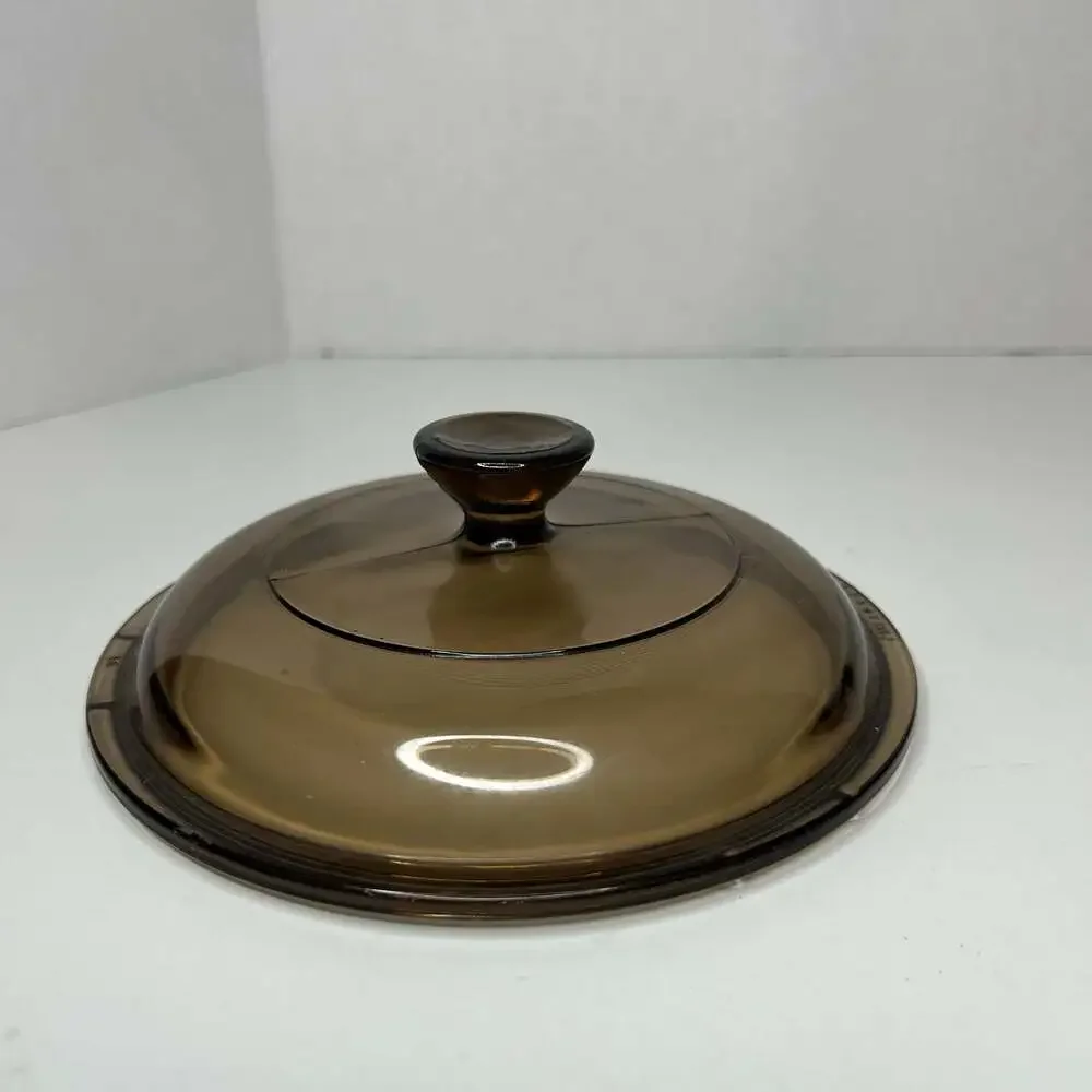 Vintage Pyrex Visions V-1-C Amber Brown Glass Replacement Lid